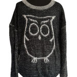 UNIQ Juniors Oversized Long Sleeve Owl Knit Sweater Black & White Size Small Photo 0