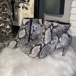 Worthington  Gray and Black Ankle Booties Snakeskin Print Photo 6