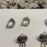 Lot Of 3 Silver Tone Costume Earrings Screw On Clip Photo 5