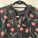O'Neill  | Black and Red Floral Josie Quarter Zip Hooded Fleece Size Medium Photo 2