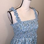 Handmade blue floral smocked summer dress Photo 3