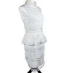 Charlotte Russe NWT White Eyelet Sleeveless Peplum Code Le Femme Wedding Dress M Photo 6