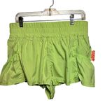 Brand New Free People Movement Women's Large Chartreuse Green Mini Skirt Photo 0