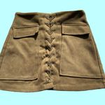 Suede Tie Cargo Skirt Green Photo 0