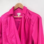 Milly Jordan Long Sleeve Satin Faux Wrap Dress Shirtdress Long Sleeve Small Pink Photo 5