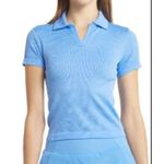 Zella Play Through Seamless Polo In Blue Regatta Size Small Nwot Photo 1