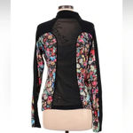 Jessica Simpson  Performance Jacket Activewear Mesh Back Black Floral Size M Photo 1