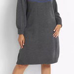 Lane Bryant Gray Fair Isle Mock Neck Sweater Dress Plus Size 22 24 Photo 0