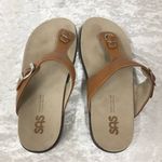 SAS brown leather flip flop thong sandal t Photo 4