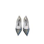 Moschino NIB Question Stitching 100mm Pumps in Silver Size 38.5 Photo 4