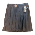 Size 14 100% Genuine Leather Pleated Skirt Black Knee Elegant Classic Metrostyle Photo 0