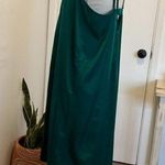 Jewel Tone Emerald Silky Satin Slip Halo Lingerie Layering Summer Dress Size L Photo 3