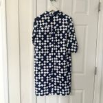 Tuckernuck Persifor Navy Blue White Diamond Geo Winpenny Shirt Dress Large Photo 2
