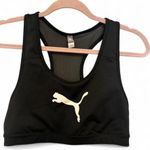 Puma  Womens Mid Impact Sports Bra Athletic Top Size L Black Photo 1