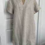 Madewell  $128 V-Neck Mini Dress 100% Linen in Natural Size XS NQ627 Photo 0