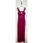 Katie May Take The Plunge Keyhole Crepe Gown in Pink Peacock Size X-Small Photo 4