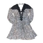 Anthropologie  Black & White Lacy V-Neck Mini Dress Photo 6