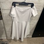 Women's Vintage Retro Bateau Neck Short Sleeve High Waist Cocktail Swing Dress White Size L Photo 3