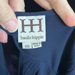 Haute Hippie  Women's Dark Blue 100% Silk Open Back Blouse Size XS Photo 4