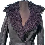 Cache Black Shearling Moto Lined Jacket Front Zipper Sleeve Zippers New NWT $268 Photo 3