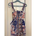 Rachel Zoe Rachel Zoe Romper Womens 8 Blue Red Floral Button Up Tie Waist Summer Photo 2