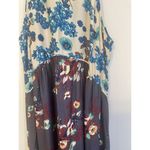 Living Doll Maxi Dress Boho Tiered Multi Florals Crochet Trim L Flowy Photo 3