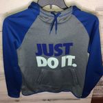 just do it Therma-fit hoodie women’s Nike sweatshirt medium funnel neck Photo 2