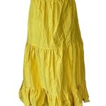 Japna NWT  YELLOW COTTON TIRED MIDI SKIRT Photo 1