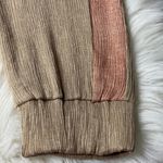 SECRET SEASON Shimmery Jogger Pants with Pink Rosé Side Stripe, Size Small Photo 3