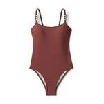 Kona Sol New Womens Brown Chain Link Medium Coverage One Piece Swimsuit - Sz M Photo 1