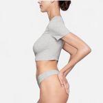 SKIMS  Cotton Jersey Super Cropped T Shirt - Light Heather Grey Photo 1