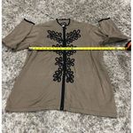 Bob Mackie Bob‎ Mackie Womens Sweater Size 1X Wearable Art Brown Embroidered Zip Up Photo 6