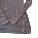 American Eagle Women’s Cold Shoulder Brown Knit Sweater Zipper Detailing Sz SM Photo 3