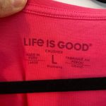 Life is Good Hot Pink Crusher Tee Tropical Heart V-Neck Women's size Large Photo 1