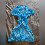 Blue Sky Sheer Long Maxi Cover Up Robe Tie Women’s Sz XXL Photo 4