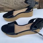 via spiga  Nemy Black Leather Ankle Strap Platform Espadrilles Sandals, 9 Photo 7