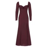 STAUD  Josephine Maxi Burgundy Dress Long Sleeve Size 10 Photo 1