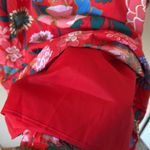 J.Crew Bright Red Floral Print Dress V Neck Bold Bright Colorful 8 Medium Photo 9