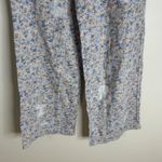 POL everyday edge pants Blue Floral Corduroy Wide Leg Distressed Elastic Waist S Photo 2