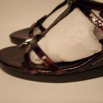 Stuart Weitzman  Obladi Sandal Cognac Tortoise Women's Brown Leather Wedge Size 8 Photo 9
