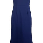 JS Collections  Lace and Crepe Short Sleeve Evening Gown Blue Size 6 Formal Dress Photo 0