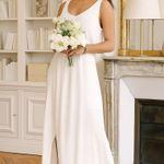 Show Me Your Mumu Kendall Maxi Bridal Dress Wedding Cake Chiffon M NWT Photo 0