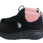 U.S. Polo Assn. womens black sneakers new womens 7.5 shimmer color Photo 0