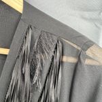 Yoana Baraschi Blouse Black Sheer Fringe Wrap Festival Statement Edgy Size S Photo 2