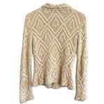 525 America Womens Cream Crochet Blazer Size S Boho Coastal Grandma Festival Photo 3