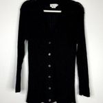 Vintage Top Knit Alpaca Blend Button Front Cardigan Sweater Longline Side Split Size M Photo 2