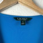 Ralph Lauren Lauren Dress Womens Sz XL Blue V-Neck Shift With Tie Split Sleeves Photo 3