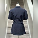 Talbots NEW Vintage 1994  Washed Silk Belted Shirt Jacket Blouse Navy Women’s 12 Photo 2