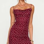 Princess Polly  Sugar burgundy red polka dot mini dress  Photo 0