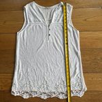 BELLAMBRA | White knit cotton tank tunic lace embroidery Italy | Size Large Photo 6
